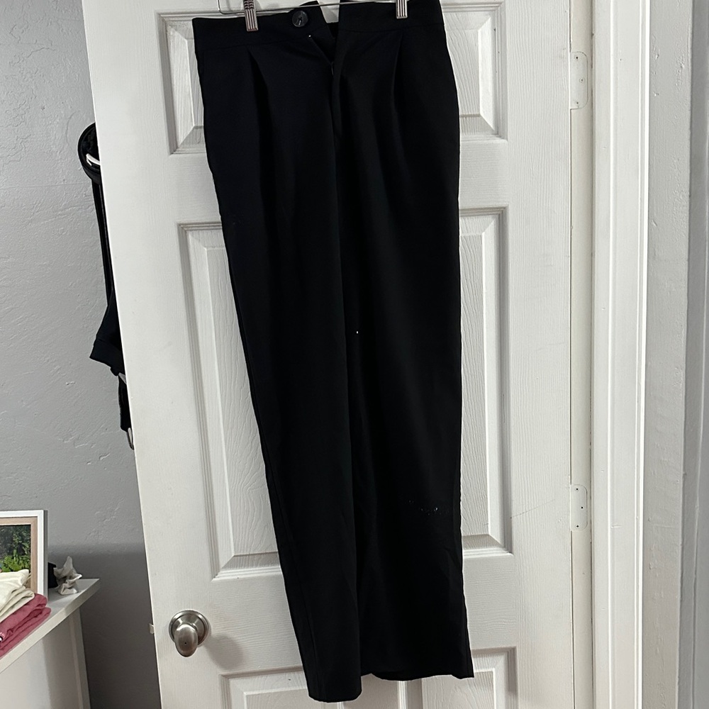 Stradivarius Women's Black Straight Leg Pants